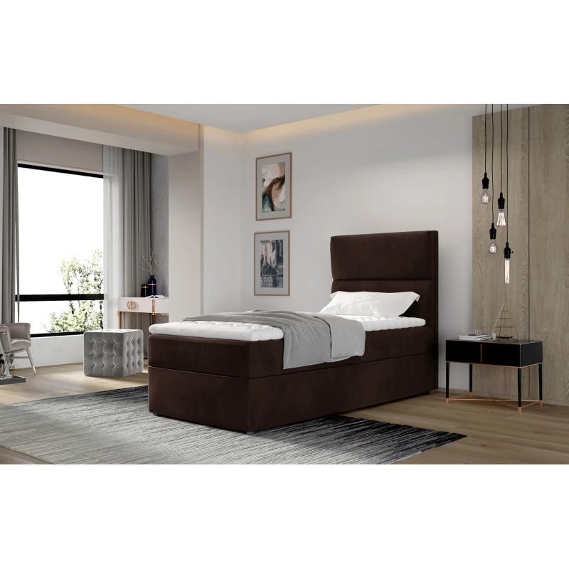 Einzelbett (90x200 cm) OAKENLY - dunkelbraun