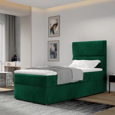Einzelbett (90x200 cm) OAKENLY - dunkelgrün