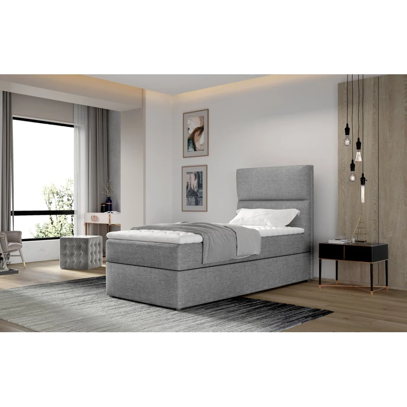 Einzelbett (90x200 cm) OAKENLY - hellgrau