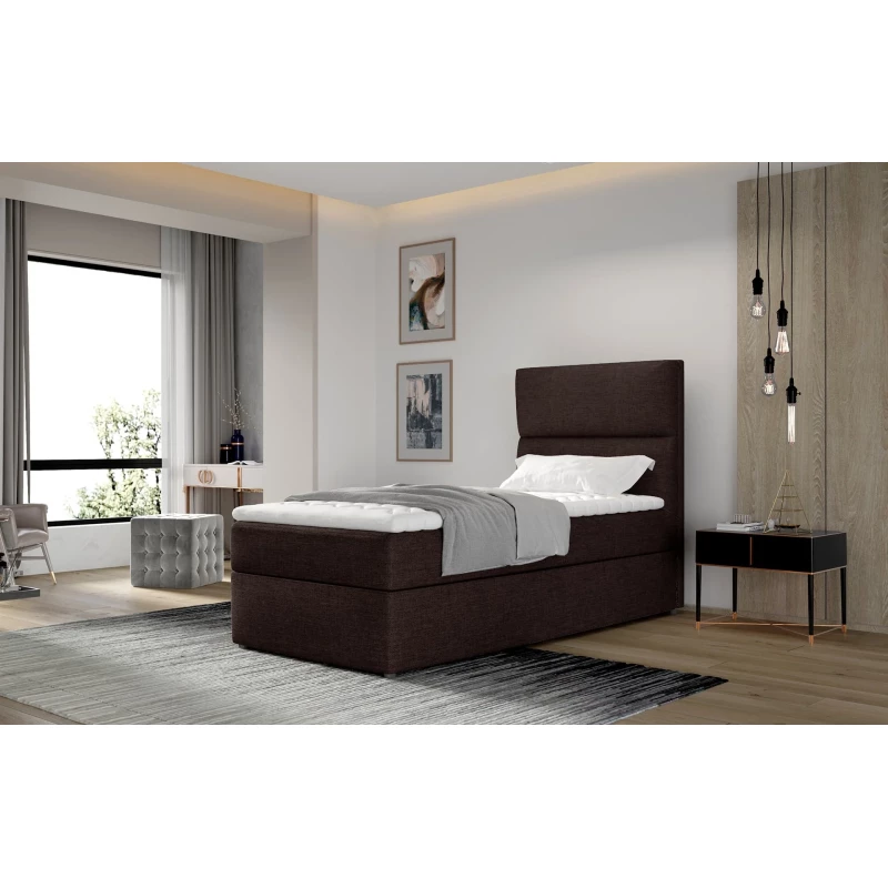 Einzelbett (90x200 cm) OAKENLY - braun