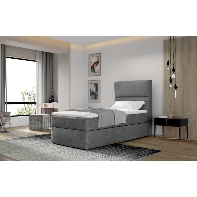 Einzelbett (90x200 cm) OAKENLY - Anthrazit