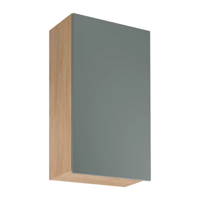 Hoher Küchenoberschrank SALERNO – Breite 60 cm, Eiche/Grün