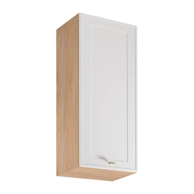 Hoher Küchenoberschrank SALERNO – Breite 45 cm, Eiche/Weiß