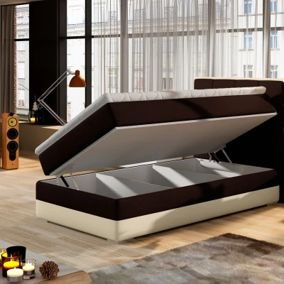 Einzelbett (90x200) VIRELLO - Hellrosa / Dunkellila, echtes Design