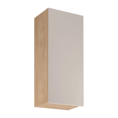 Hoher Küchenoberschrank SALERNO – Breite 45 cm, Eiche/Beige