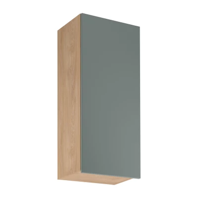 Hoher Küchenoberschrank SALERNO – Breite 45 cm, Eiche/Grün