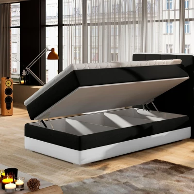 Einzelbett im Kontinentalstil 90x200 VIRELLO - hellbraun / dunkelbraun, Originaldesign