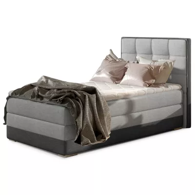 Einzelbett (kontinental) 90x200 VIRELLO - Hellgrau/Anthrazit, linke Ausführung