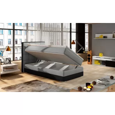 Einzelbett (kontinental) 90x200 VIRELLO - Hellgrau/Anthrazit, linke Ausführung