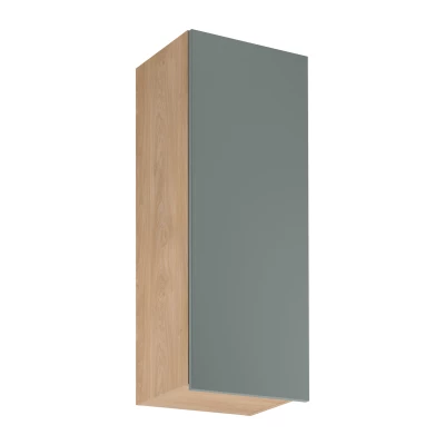 Hoher Küchenoberschrank SALERNO – Breite 40 cm, Eiche/Grün