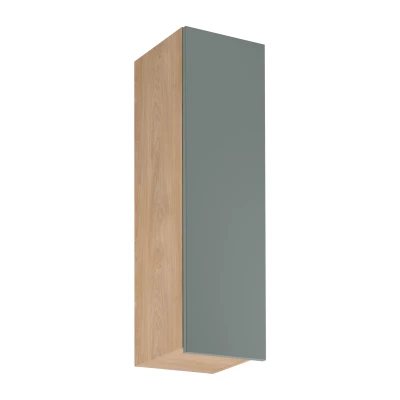 Hoher Küchenoberschrank SALERNO – Breite 30 cm, Eiche/Grün