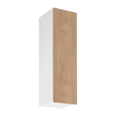Hoher Küchenoberschrank SALERNO – Breite 30 cm, weiß/Eiche