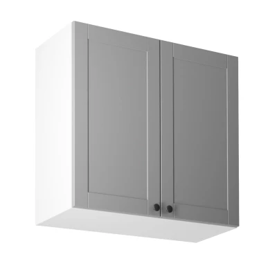 LUMEA Hängeschrank mit zwei Türen – Breite 80 cm, grau/weiß