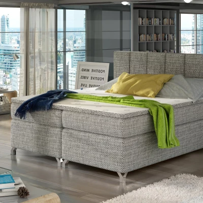 Kontinentales Bett mit Stauraum 160x200 BRALIO - Esche