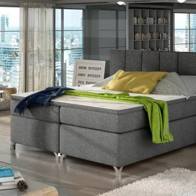 Kontinentales Bett mit Stauraum 160x200 BRALIO - Anthrazit