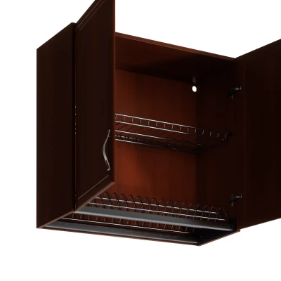 Küchenoberschrank mit Abtropffläche SILVARA – Breite 80 cm, Nussbaum