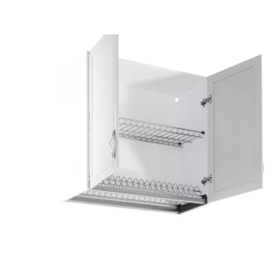 Küchenoberschrank mit Abtropffläche SILVARA – Breite 80 cm, Kiefer/Weiß