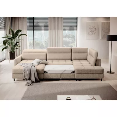 MAELIS U-förmiges Schlafsofa – beige, linke Ausführung