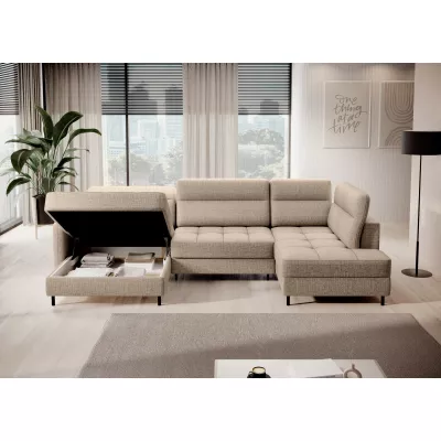 MAELIS U-förmiges Schlafsofa – beige, linke Ausführung
