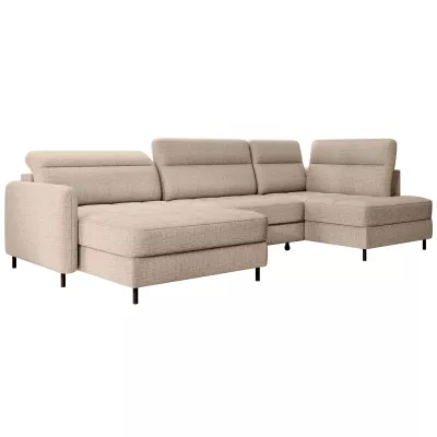 MAELIS U-förmiges Schlafsofa – beige, linke Ausführung