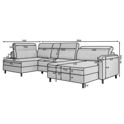MAELIS U-förmiges Schlafsofa – Esche, echtes Design