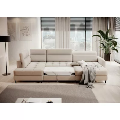 MAELIS U-förmiges Schlafsofa – cremefarben, echtes Design