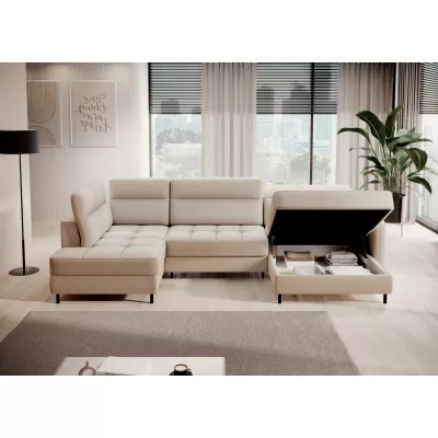 MAELIS U-förmiges Schlafsofa – cremefarben, echtes Design