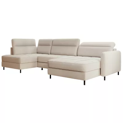 MAELIS U-förmiges Schlafsofa – cremefarben, echtes Design