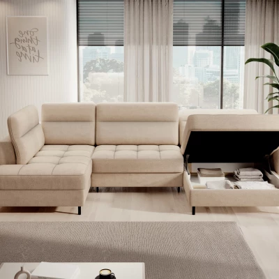 MAELIS U-förmiges Schlafsofa – Latte, echtes Design