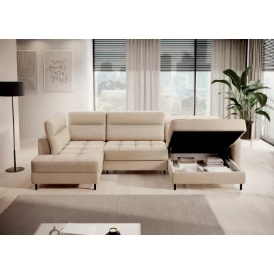 MAELIS U-förmiges Schlafsofa – Latte, echtes Design
