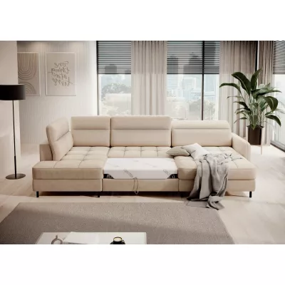 MAELIS U-förmiges Schlafsofa – Latte, echtes Design