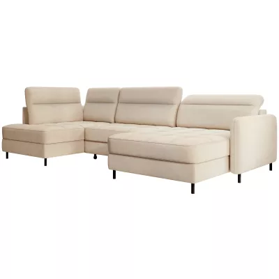 MAELIS U-förmiges Schlafsofa – Latte, echtes Design