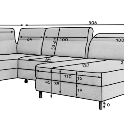 MAELIS U-förmiges Schlafsofa – Latte, echtes Design