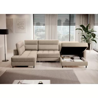MAELIS U-förmiges Schlafsofa – beige, rechte Ausführung