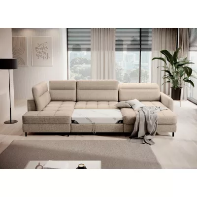 MAELIS U-förmiges Schlafsofa – beige, rechte Ausführung