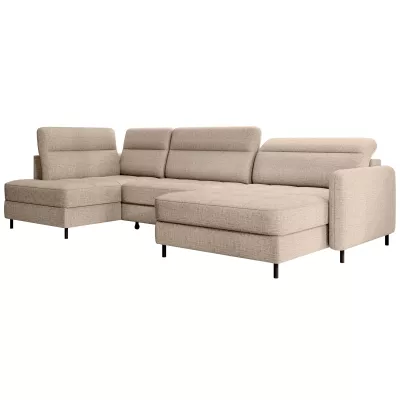 MAELIS U-förmiges Schlafsofa – beige, rechte Ausführung