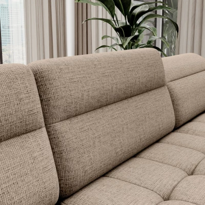MAELIS U-förmiges Schlafsofa – beige, rechte Ausführung