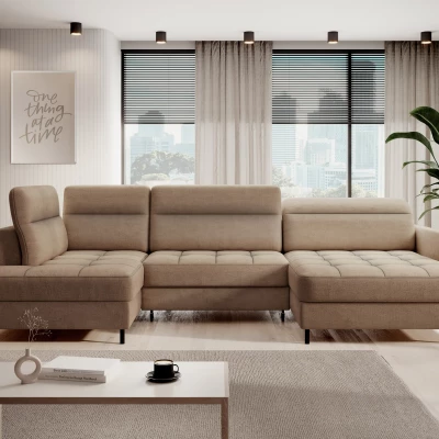 MAELIS U-förmiges Schlafsofa – Karamell, echtes Design