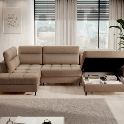 MAELIS U-förmiges Schlafsofa – Karamell, echtes Design