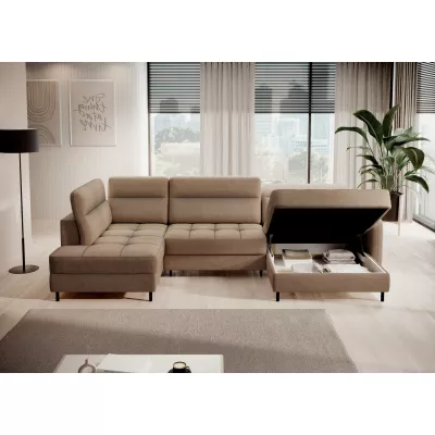 MAELIS U-förmiges Schlafsofa – Karamell, echtes Design