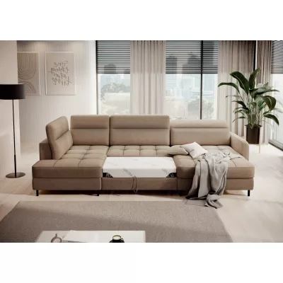 MAELIS U-förmiges Schlafsofa – Karamell, echtes Design