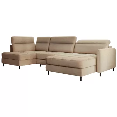 MAELIS U-förmiges Schlafsofa – Karamell, echtes Design