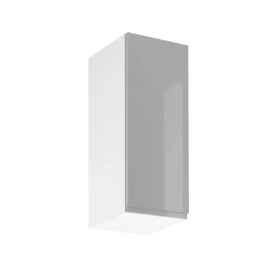 Küchenoberschrank ARBOR – Breite 30 cm, glänzend grau/weiß, linke Ausführung