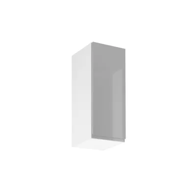 Küchenoberschrank ARBOR – Breite 30 cm, glänzend grau/weiß, linke Ausführung