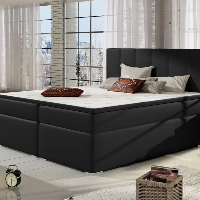 Kontinentales Bett mit Stauraum 160x200 BAVARIA - schwarz 2
