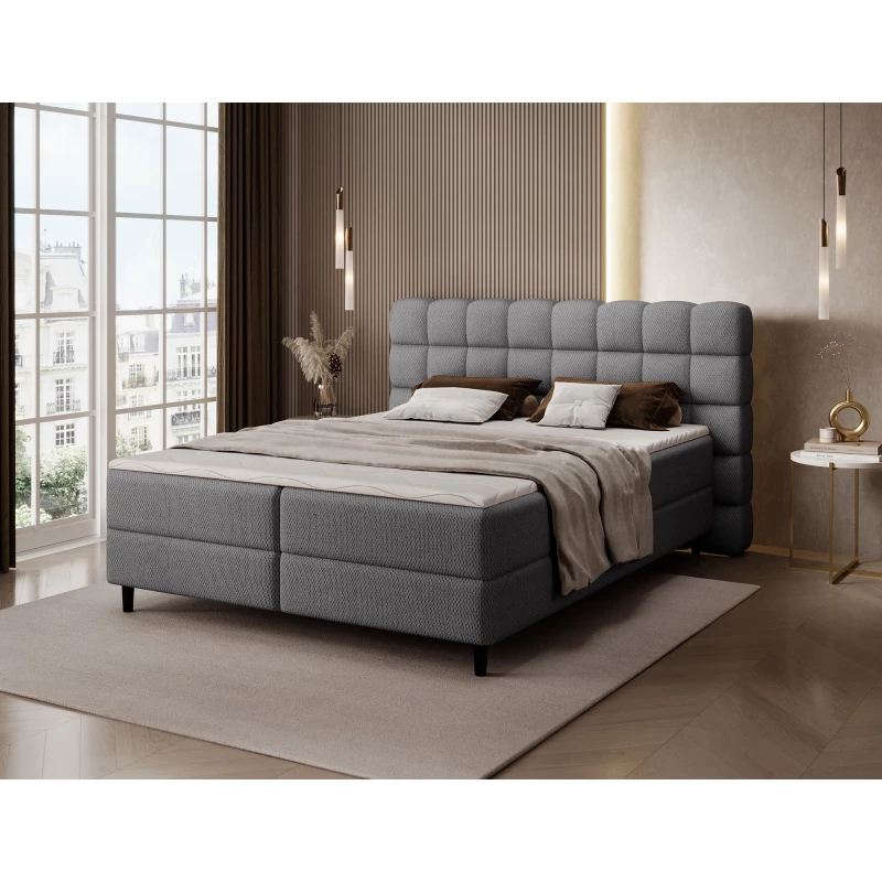 Doppelbett (180x200) MIRELLO - Dunkelgrau