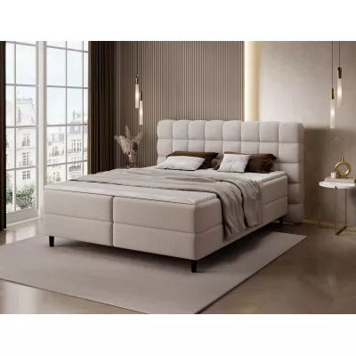 Kontinentales Bett mit Stauraum 160x200 MIRELLO - hellbeige