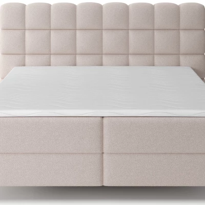Kontinentales Bett mit Stauraum 160x200 MIRELLO - hellbeige