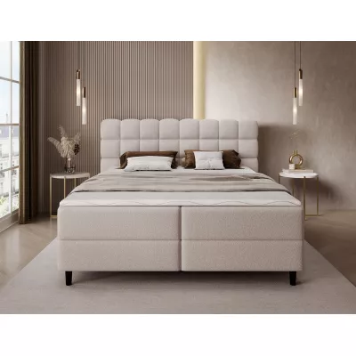 Kontinentales Bett mit Stauraum 160x200 MIRELLO - hellbeige