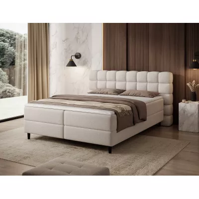 Kontinentales Bett mit Stauraum 160x200 MIRELLO - hellbeige